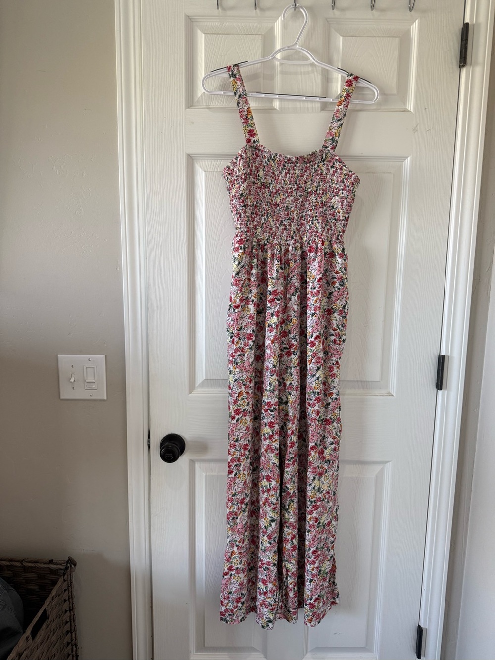 Floral pant romper- Pink & Green Floral